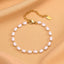 Pearl Bracelet 18k Gold Plated, Stainless Steel Chain Adjustable Friendship Gift for Women