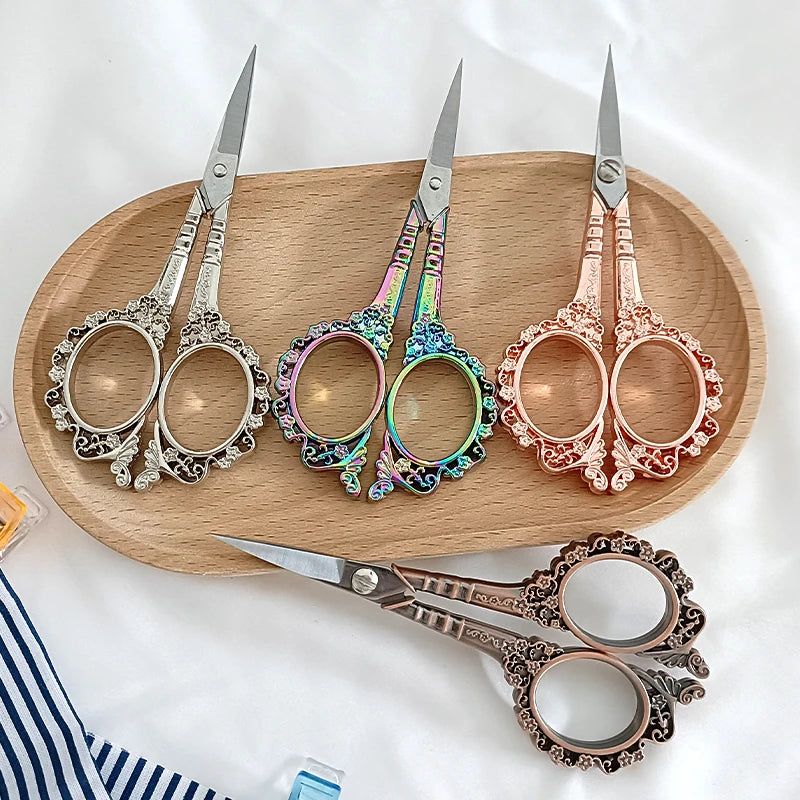 Retro Vintage Scissors Sewing Scissor Antique Cross Stitch Needlework Embroidery Scissor Thread Cutting Fabric Shears DIY Tools