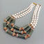 Y.YING Freshwater Cultured White Pearl Green Agate Tube Shape Rhinestone Pave Statement Necklace 18"