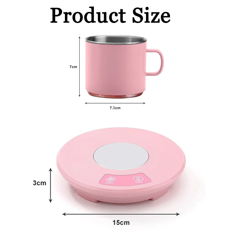 Portable One-Key Hot and Cold Cup Coaster Mini Cooling Heating Coaster Warm Milk Coffee Tea Artifact Fast Cooling Drink Cup Mat