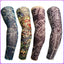 Ice Silk Sleeves Men Sun Shade Elastic Quick-drying Sweat-absorbent Arm Sleeves Cycling Driving Cooling Tattoo Printed Sleeves