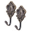 2pcs/1set Vintage Alloy Drapery Curtain Wall Hook Holdbacks Tieback Hooks Rose Pattern Curtain Decorative Accessories