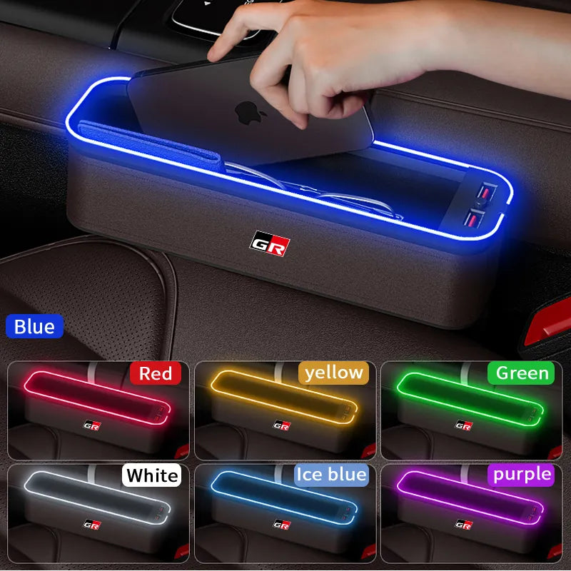 Car USB Chair Seam Storage Box For Toyota GR Chr Yaris Corolla Auris Hilux Celica Verso Rav4 Prius Camry raize Innen C-HR BZ4