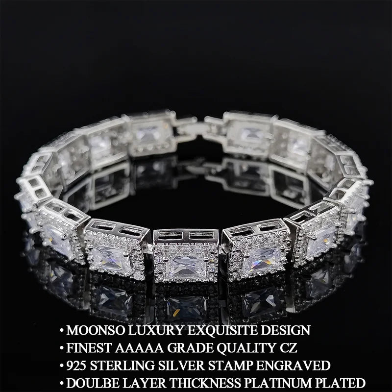 2023 New 18CM Luxury Princess silver color on hand Bracelet Bangle For Women Anniversary Gift Jewelry Bulk Sell Moonso S5779