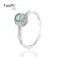 S925 Silver Inlaid Natural Jadeite Blue Water Ring Simple and Exquisite Ice Jade Adjustable Finger Ring Ladies Gift Souvenirs