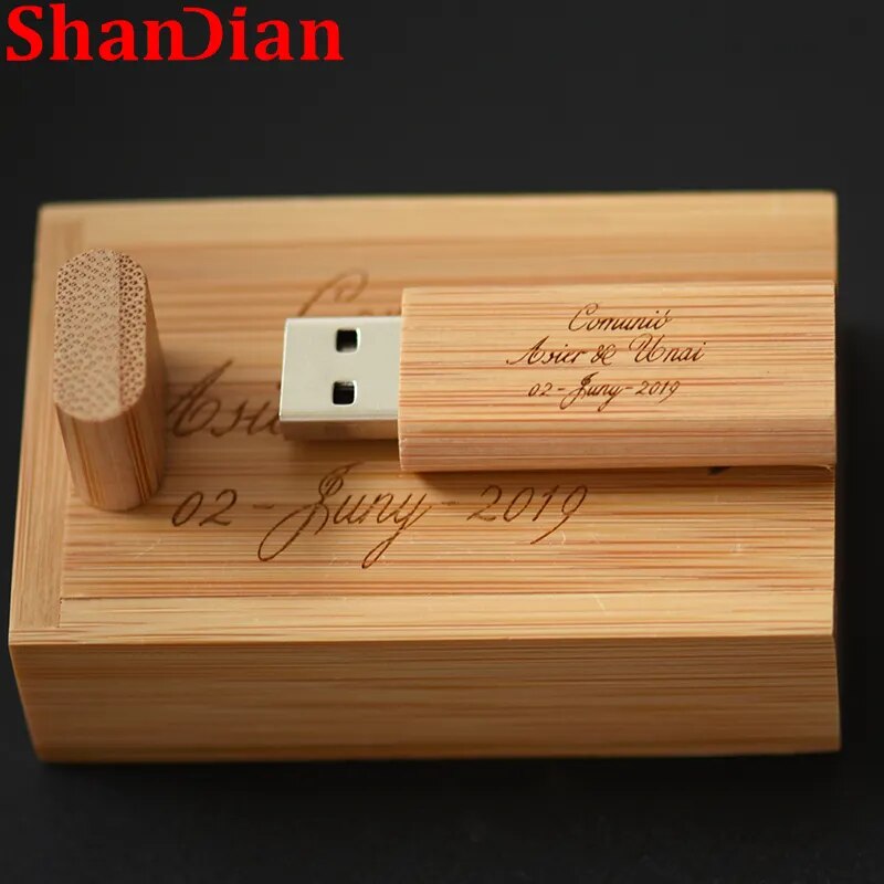 Wooden Flash Drive 64GB Free Custom Logo Pen Drives 32GB Maple Wedding Gift Memory Stick 16GB Bamboo U Disk 8GB External Storage