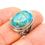 StarGems Natural Copper Turquoise  Handmade 925 Sterling Silver Ring 7 E9394