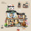 Creative Aquatic Restaurant Model Building Cat House Restaurant Retail Store Brick Set Girl Cute Toy Children's Gift