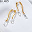 Bilandi Modern Jewelry 925 Silver Needle Resin Teardrop Earrings 2022 Trend New Back Front Dangle Earrings For Women Gift