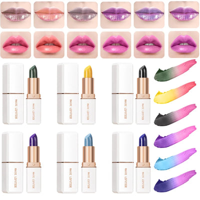 6 Color Temperature Color Changing Lipsticks Moisturizing Waterproof Long Lasting Non-stick Cup Magic Lipstick Silky Lip Make Up