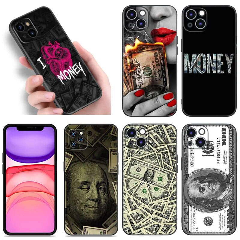 Banknote Dollar Cash Money Phone Case For Apple iPhone 12 13 Mini 11 14 Pro XS Max 6S 6 7 8 Plus 5S X XR SE 2020 2022 Cover