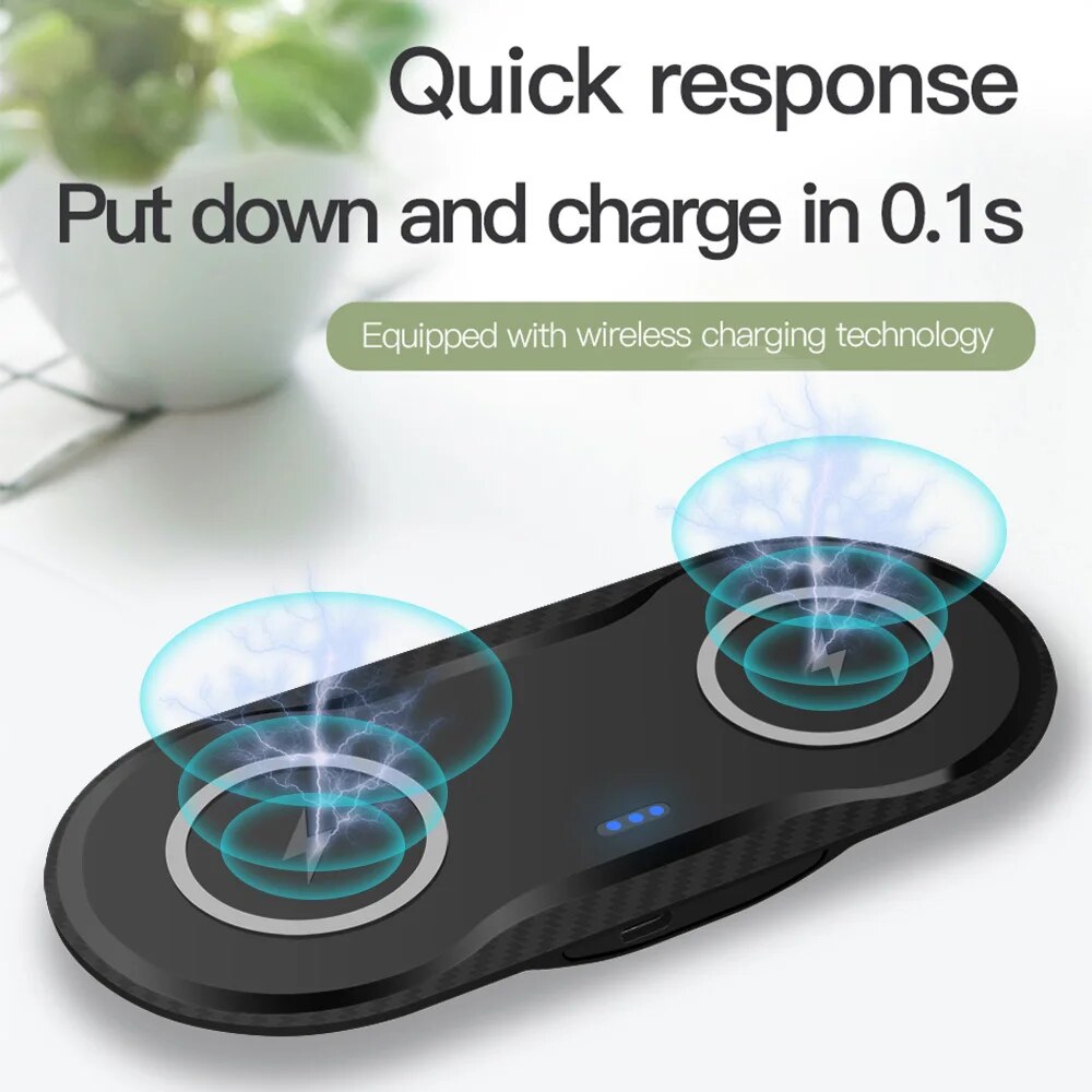 30W Double Wireless Charger Pad for iPhone 14 13 12 11 XS XR X 8 AirPods Pro Samsung S21 S20 15W Dual Fast Charging Dock Station