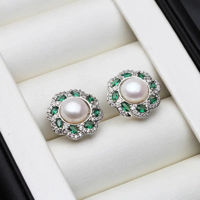 2024 New Natural Freshwater Pearl Earrings For Women,925 Silver Pearl Stud Earring Wife Gift