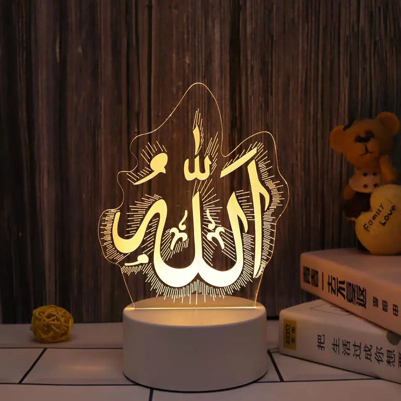 2023 Muslim Ramadan Decor Ornament EID Mubarak LED Festival Night Light Eid Al Adha Gift Gurbang Ramadan Decoration for Home