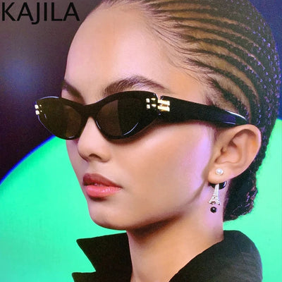 Fashion Small Frame Cat Eye Sunglasses Women 2024 Luxury Brand Design Vintage Cateye Punk Sun Glasses For Ladies Shades Eyewear