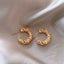 Yerik Vintage Twisted Wave Metal C-Shaped Semicircular Earrings for Women 2023 New Fashion Jewelry Party Luxury Accessories