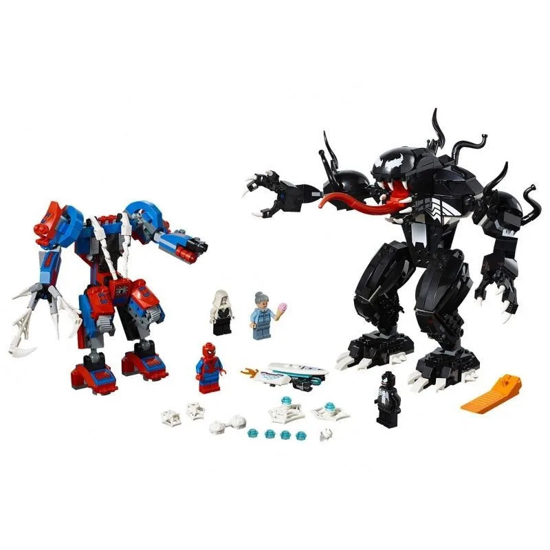 LEGO 76115 Super Heroes Spider Mech vs. Venom Fight Building Set Minifigures Toy Vehicles for Kids CHristmas Gift (604 Pieces)