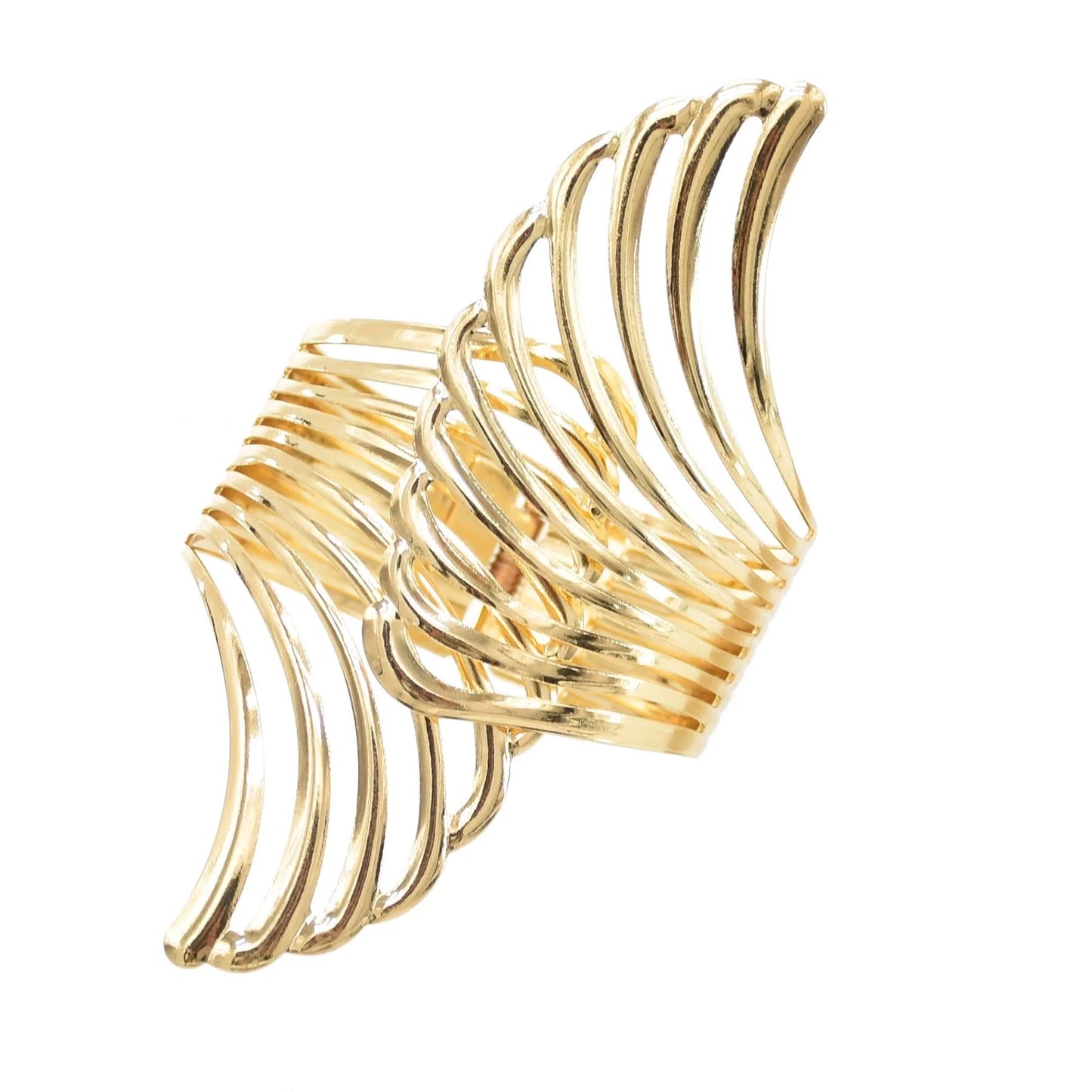 Hollow Wings Feather Wide Cuff Bracelets & Bangles For Women Men Gold Silver Color Alloy Open Big Male Female Bangle Jewelry