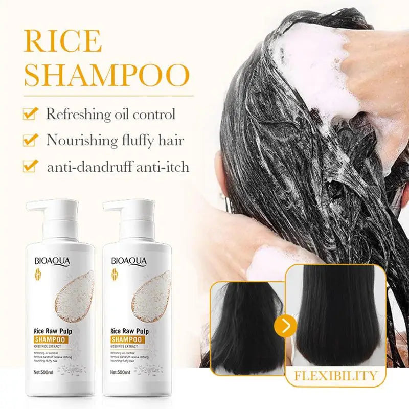 Rice Moisturizing Shampoo Hair Strengthening Shampoo For Hair Cleansing Brittle And Dry Hair Moisturizer For Dry Oily Hair For