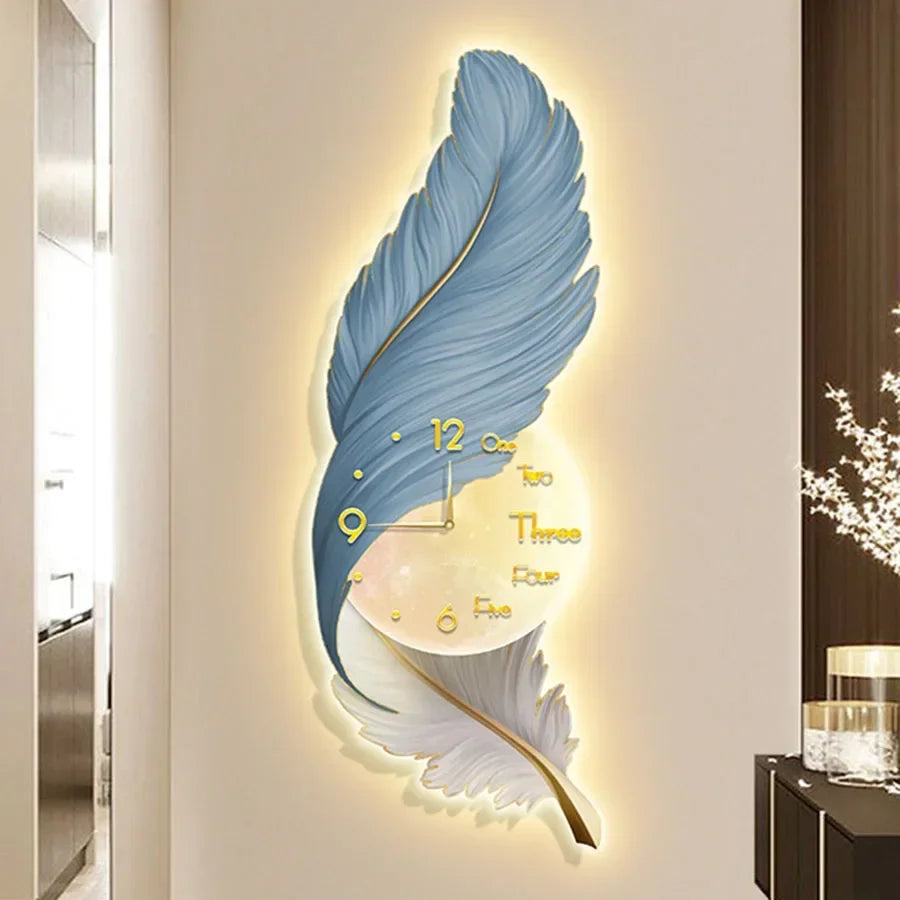 Luxury Living Room Wall Clock Decoration Unique Light Wall Clock Art Deco Resin Colorful Modern Design Silent Saat Home Decor