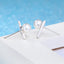 Solid 925 Sterling Silver Lady's Gift Jewelry New Trendy Triangle Pearl Stud Earrings XY0282