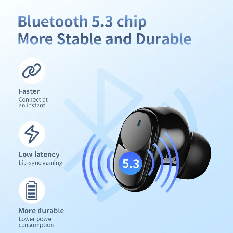 Bluetooth 5.3 Wireless Earbuds Touch Control AI ENC for Clear Calls,Customized EQ APP,Low Latency Game Mode,Long Playtime,type-c