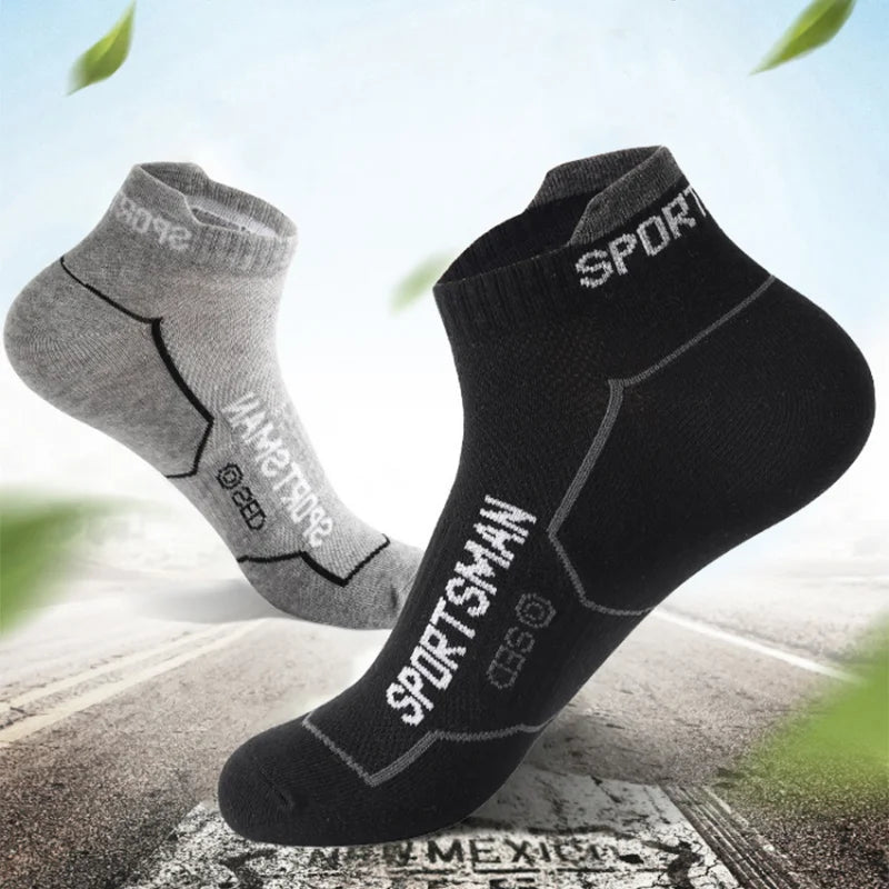 5Pairs High Quality Men Ankle Socks Breathable Cotton Sports Socks Mesh Casual Athletic Summer Thin Cut Short Sokken Size 38-45