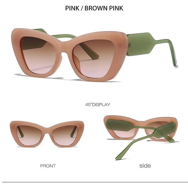 Vintage Rectangle Sunglasses Women Fashion Hollowed Legs Gradient Sun Glasses Eyewear Brand Design Candy Color Shades