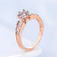 Proposal Crystal Rings for Women Rose Gold Color Zirconia Wedding Engagement Dating Girlfriend Gifts Fashion Jewelry R036