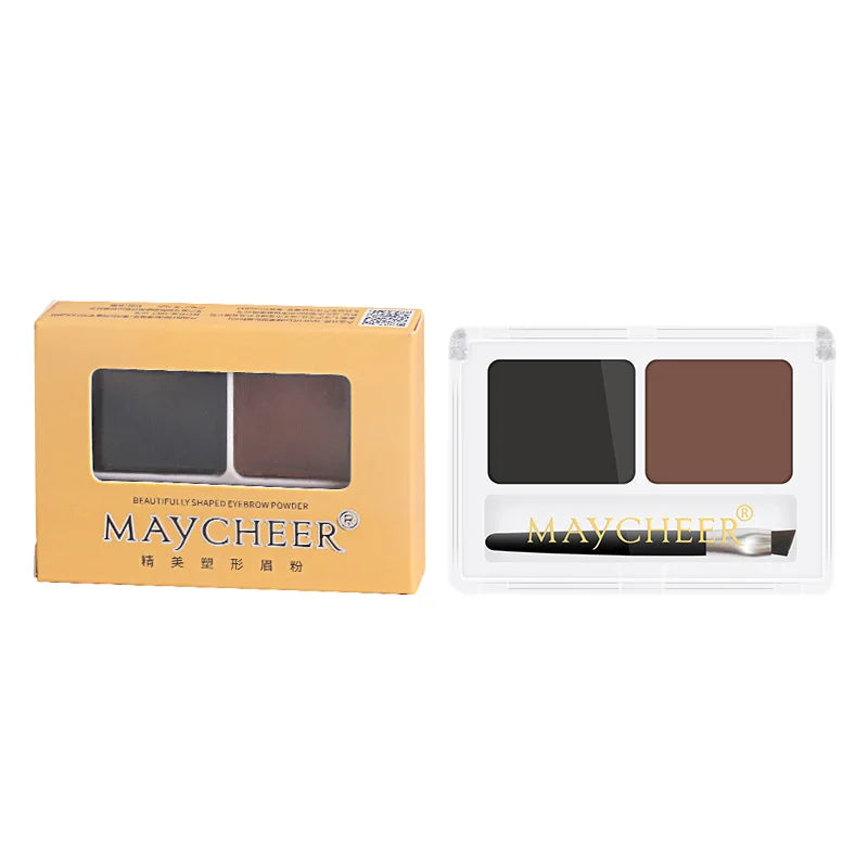 Double Color Matte Eyebrow Powder Waterproof Makeup Palette Eyebrow Stamp Powder Eye Brow Enhancers Shadow Make Up Brow Powder