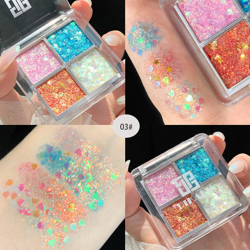 Pearlescent Eyeshadow Pallet Glitter Body Face Art Loose Sequins Diamond Jewels Rhinestones Makeup Waterproof Shimmer Party