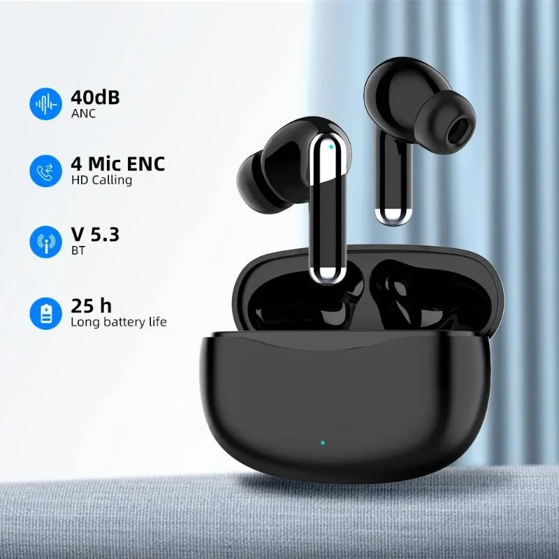 2024 Wireless Earphones Headphones Bluetooth 5.3 Noise Cancelling Earbuds J66 TWS Sports Type-C Ear Buds bluetooth headphones