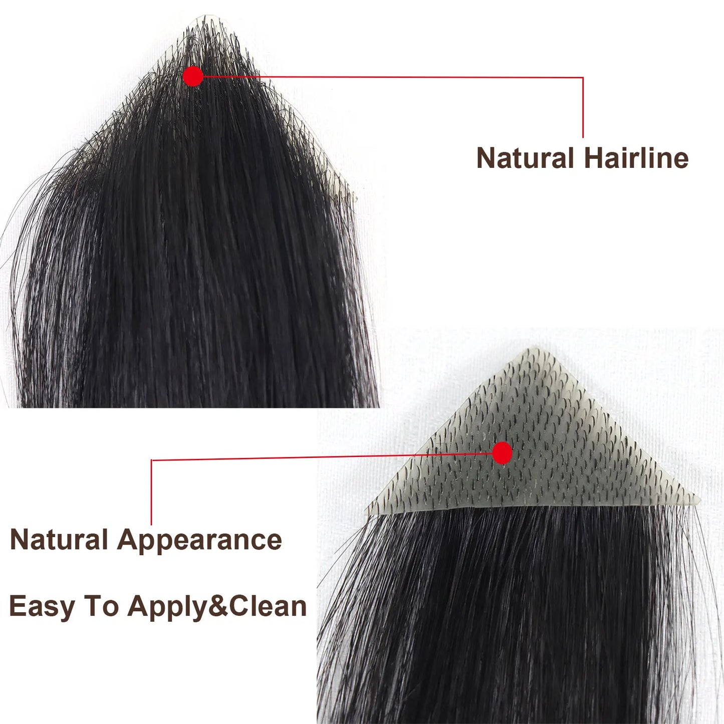 Small Human Hair Pieces Toupee V Style Frontal Hairline Human Remy Hair Men 0.06mm Ultra Thin Skin PU Men's Capillary Prosthesis