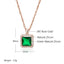 Kinel Luxury Square Green Natural Zircon Pendant Necklace For Women Fashion 585 Rose Gold Color Bride Wedding Statement Jewelry