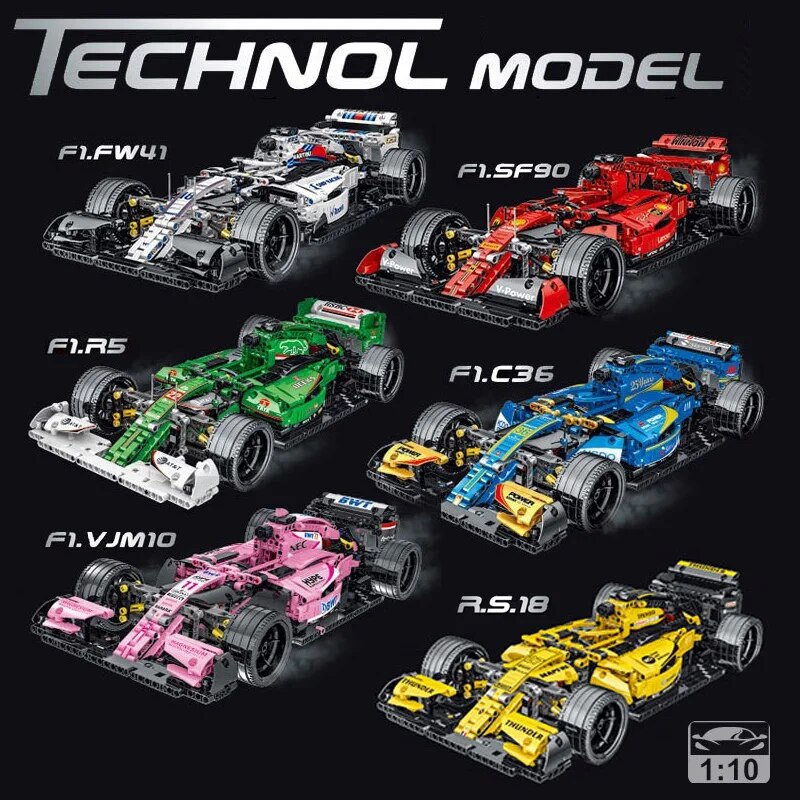 Technical APP Remote Control Moter Power Sport Car Building Blocks Bricks F1 Formula Speed Racing Sets Toys For Kids Models Gift