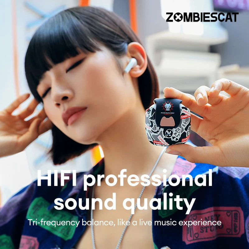 ZOMBIESCAT MGM-003 Wireless Bluetooth Headphone Long-lasting Sport Headest Active Noise Cancellation Gaming Low Latency Earbud