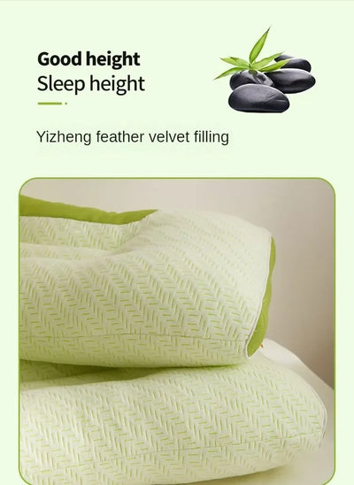 New 3D Bamboo Carbon Fiber Antibacterial Sleep Pillow Neck Pillow to Help Adult Students Sleep Suitable for Home Pillow Core