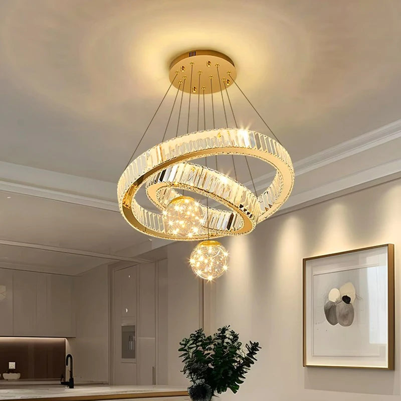 home decorationPendant lights, luxury crystal living room chandelier, bedroom Pendant lamp, ceiling light, indoor lighting