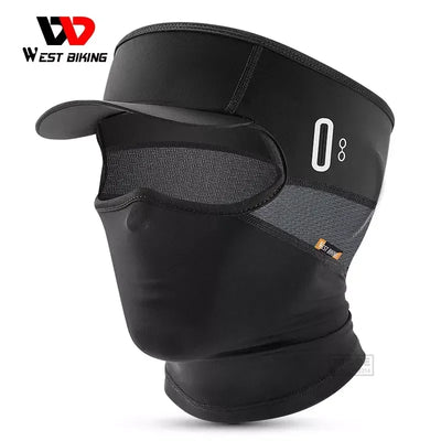 WEST BIKING Summer Cycling Sun Hat Full Face UV Protection Mask MTB Motorcycle Ice Silk Balaclava Fishing Cooling Sport Gear