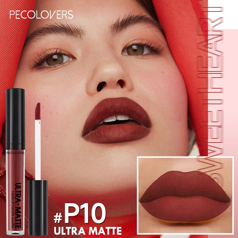 Matte Nude Liquid Lipstick 12 Colors Waterproof Long Lasting Lip Gloss Sexy Red Pink Velvet Lipsticks Women Cosmetic