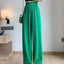 2024 Spring Summer Ice Silk Wide Leg Pants for Women Korean Thin Chiffon High Waist Saggy Loose Straight Casual Fashion Trousers