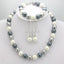 10mm White Gray Black Round Glass Shell Pearl Beads Necklace Bracelet Drop Earrings Sets Jewelry Making Design Gifts for Women