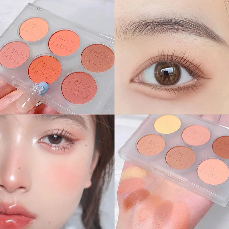 6 Colors Face Blush Palette Makeup Multi-color Pearl Cheek Blush Powder Matte All-in-one Repair Brighten Face Makeup Makeup