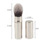 1pcs Small Retractable Cosmetic Brush Mini Portable Face Powder Powder Blusher Highlight Brush Fiber Hair Metal Handle Brush