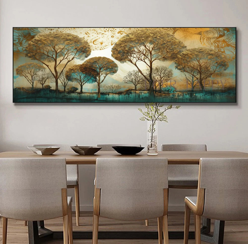 5D DIY Large Diamond Painting, Cross Stitch, Forest Tree Landscape, Wall Art, Full Round Drill, Embroidery Home Decor