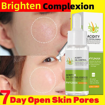 Lactobionic Acid Pore Shrink Face Serum Oil Control Acne Treatment Smooth Pores Repair Essence Brightening Moisturizer Skin Care