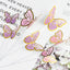 Pac of 10 Stamping Gold Pink Butterfly Cake Toppers