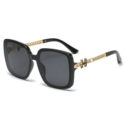 2023 Fashion Large Frame Personalized Rivet European and American Fashion Sunglasses Chain Leg Street Photography Sun Glasses