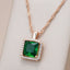 Kinel Luxury Square Green Natural Zircon Pendant Necklace For Women Fashion 585 Rose Gold Color Bride Wedding Statement Jewelry