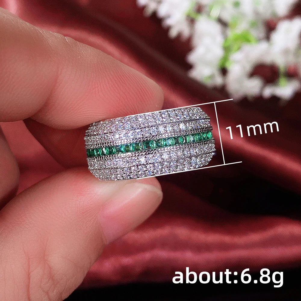 Huitan Luxury Cubic Zirconia Promise Rings for Women Simple Design Fashion Female Finger Accessories Gift OL Ring Trendy Jewelry